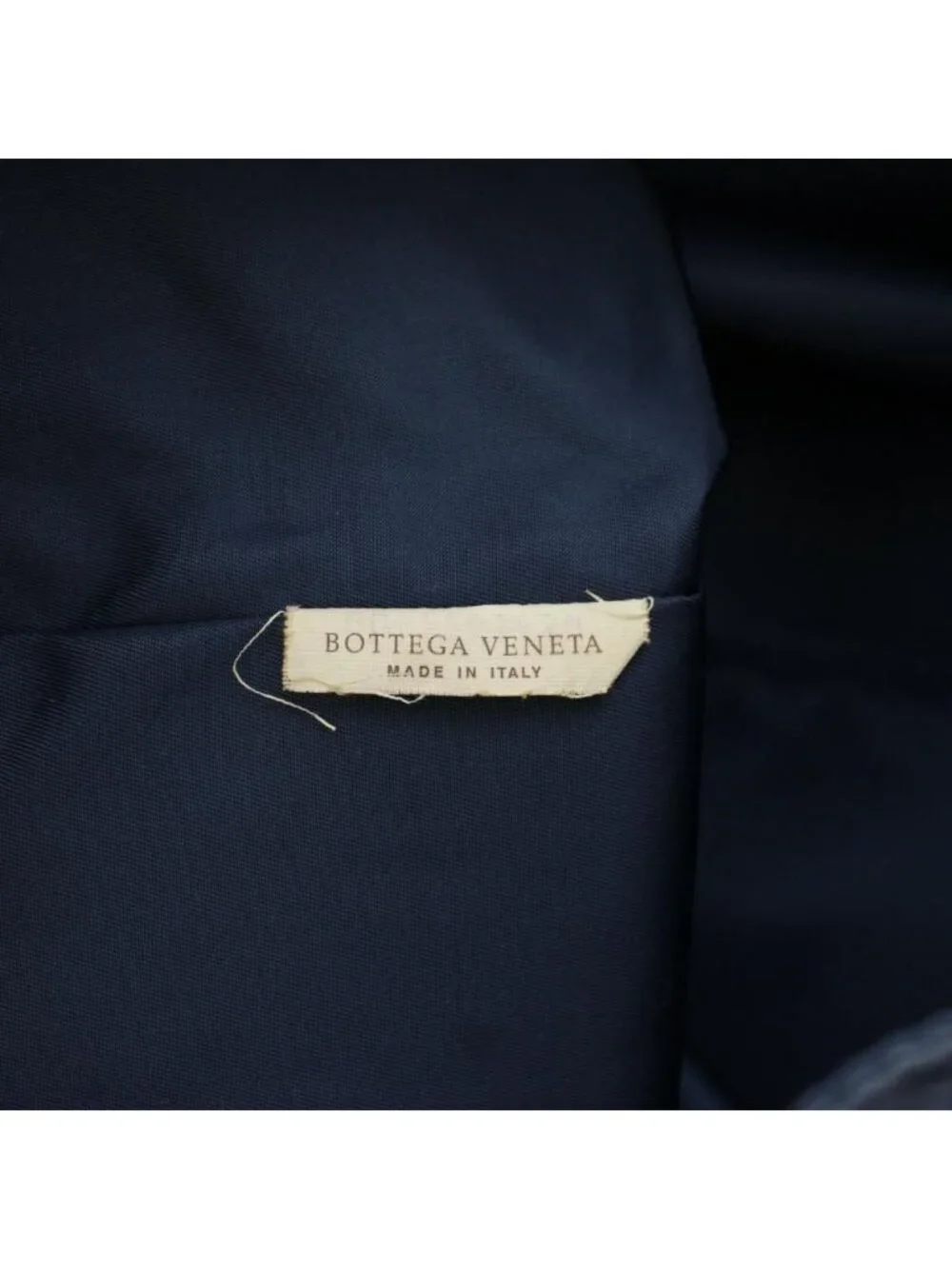 Bottega Veneta Tote Intrecciato Print Nylon Logo Charm Navy